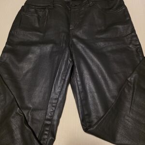 NYDJ Shiny Black Straight Leg Pants